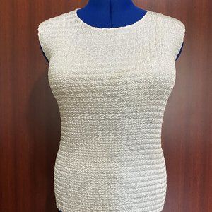 White stretchy, textured top. Never worn